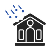 storm hitting roof icon